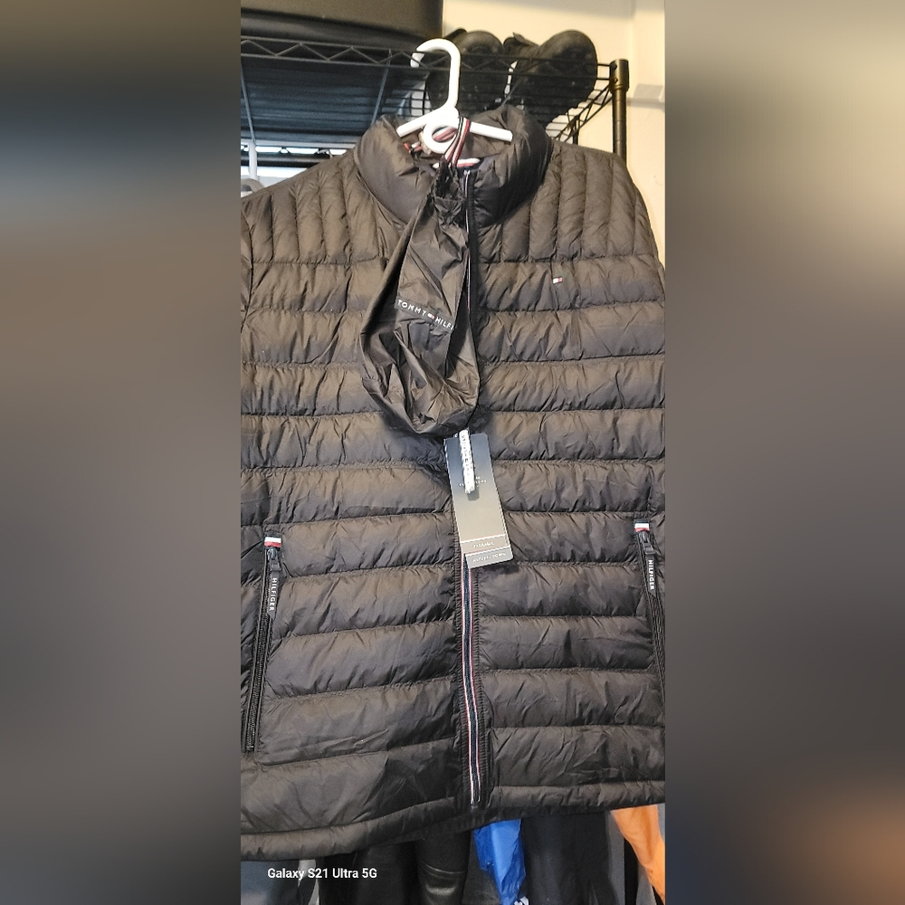 Black Tommy Hilfiger Puffer Jacket
